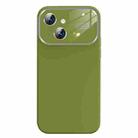 For iPhone 13 Liquid Silicone Large Glass Window Phone Case(Green) - 1