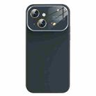 For iPhone 13 Liquid Silicone Large Glass Window Phone Case(Graphite Gray) - 1