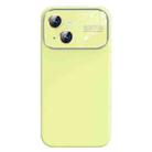 For iPhone 13 Liquid Silicone Large Glass Window Phone Case(Yellow) - 1