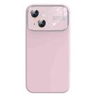 For iPhone 13 Liquid Silicone Large Glass Window Phone Case(Pink) - 1