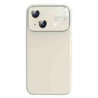 For iPhone 13 Liquid Silicone Large Glass Window Phone Case(Antique White) - 1