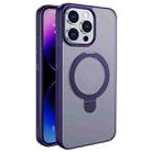 For iPhone 14 Pro Max Multifunctional MagSafe Holder Phone Case(Purple) - 1