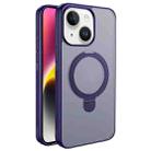 For iPhone 14 Plus Multifunctional MagSafe Holder Phone Case(Purple) - 1