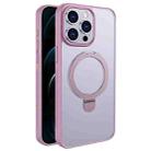 For iPhone 12 Pro Max Multifunctional MagSafe Holder Phone Case(Pink) - 1