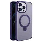 For iPhone 12 Pro Max Multifunctional MagSafe Holder Phone Case(Purple) - 1