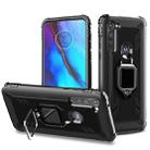 For Motorola Moto G Stylus Carbon Fiber Protective Case with 360 Degree Rotating Ring Holder(Black) - 1