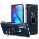 For Motorola Moto G Stylus Carbon Fiber Protective Case with 360 Degree Rotating Ring Holder(Blue) - 1