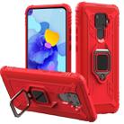 For Huawei nova 5i Pro / Mate 30 Lite / nova 5z Carbon Fiber Protective Case with 360 Degree Rotating Ring Holder(Red) - 1