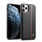 For iPhone 11 Pro Max LC.IMEEKE 3 in 1 Carbon Fiber Texture Shockproof Phone Case(Black) - 1