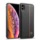 For iPhone XS LC.IMEEKE 3 in 1 Carbon Fiber Texture Shockproof Phone Case(Black) - 1