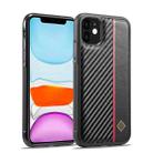 For iPhone 12 LC.IMEEKE 3 in 1 Carbon Fiber Texture Shockproof Phone Case(Black) - 1