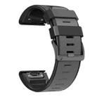 For Garmin Fenix 7 Pro 22mm Screw Buckle Diamond Texture Two Color Silicone Watch Band(Grey+Black) - 1