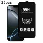 For iPhone 16 Pro 25pcs High Aluminum Large Arc Full Screen Tempered Glass Film - 1
