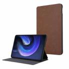 For Xiaomi Pad 6 TPU Flip Tablet Protective Leather Case(Brown) - 1