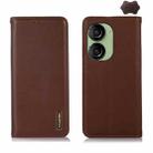 For Asus ZenFone 10 / ZenFone 9 KHAZNEH Nappa Top Layer Cowhide Leather Phone Case(Brown) - 1