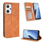 For OPPO Reno9 A / Reno7 A Magnetic Buckle Retro Texture Leather Phone Case(Brown) - 1