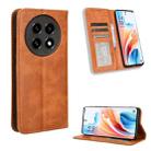 For OPPO A2 Pro 5G Magnetic Buckle Retro Texture Leather Phone Case(Brown) - 1