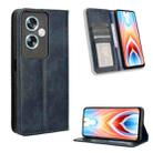 For OPPO A79 5G / A2 5G Magnetic Buckle Retro Texture Leather Phone Case(Blue) - 1