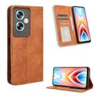 For OPPO A79 5G / A2 5G Magnetic Buckle Retro Texture Leather Phone Case(Brown) - 1