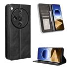 For OPPO Find X7 Ultra 5G Magnetic Buckle Retro Texture Leather Phone Case(Black) - 1