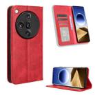 For OPPO Find X7 Ultra 5G Magnetic Buckle Retro Texture Leather Phone Case(Red) - 1