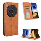 For OPPO Find X7 Ultra 5G Magnetic Buckle Retro Texture Leather Phone Case(Brown) - 1