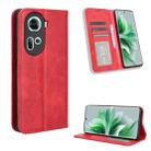 For OPPO Reno11 5G Global Magnetic Buckle Retro Texture Leather Phone Case(Red) - 1