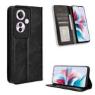 For OPPO Reno11 F 5G / F25 Pro 5G Magnetic Buckle Retro Texture Leather Phone Case(Black) - 1