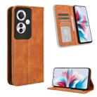 For OPPO Reno11 F 5G / F25 Pro 5G Magnetic Buckle Retro Texture Leather Phone Case(Brown) - 1