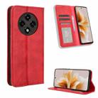 For OPPO A3 Pro 5G Magnetic Buckle Retro Texture Leather Phone Case(Red) - 1