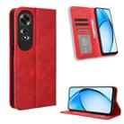 For OPPO A60 4G Magnetic Buckle Retro Texture Leather Phone Case(Red) - 1