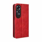 For OPPO A60 4G Magnetic Buckle Retro Texture Leather Phone Case(Red) - 3