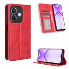 For OPPO A3x 5G India Magnetic Buckle Retro Texture Leather Phone Case(Red) - 1