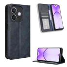 For OPPO A3x 5G India Magnetic Buckle Retro Texture Leather Phone Case(Blue) - 1