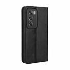 For OPPO Reno12 5G Global Magnetic Buckle Retro Texture Leather Phone Case(Black) - 3