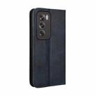 For OPPO Reno12 5G Global Magnetic Buckle Retro Texture Leather Phone Case(Blue) - 3