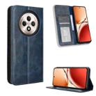 For OPPO Reno12 F 5G Magnetic Buckle Retro Texture Leather Phone Case(Blue) - 1