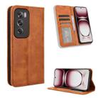 For OPPO Reno12 Pro 5G Global Magnetic Buckle Retro Texture Leather Phone Case(Brown) - 1