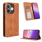 For OPPO A5 Pro Global Magnetic Buckle Retro Texture Leather Phone Case(Brown) - 1