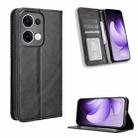For OPPO Reno13 5G Global Magnetic Buckle Retro Texture Leather Phone Case(Black) - 1
