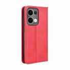 For OPPO Reno13 5G Global Magnetic Buckle Retro Texture Leather Phone Case(Red) - 3