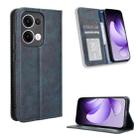For OPPO Reno13 5G Global Magnetic Buckle Retro Texture Leather Phone Case(Blue) - 1