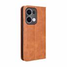 For OPPO Reno13 5G Global Magnetic Buckle Retro Texture Leather Phone Case(Brown) - 3