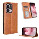 For OPPO Reno13 Pro 5G Global Magnetic Buckle Retro Texture Leather Phone Case(Brown) - 1