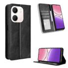 For OPPO A5x 4G / 5G Global Magnetic Buckle Retro Texture Leather Phone Case(Black) - 1