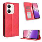 For OPPO A5x 4G / 5G Global Magnetic Buckle Retro Texture Leather Phone Case(Red) - 1