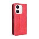 For OPPO A5x 4G / 5G Global Magnetic Buckle Retro Texture Leather Phone Case(Red) - 3