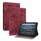 For Amazon Fire Max 11 Butterfly Rose Embossed Leather Tablet Case(Red) - 1