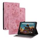 For Amazon Fire HD 10 2023 Butterfly Rose Embossed Leather Tablet Case(Pink) - 1