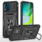 Motorola Moto E13 Armor PC + TPU Camera Shield Phone Case(Black) - 1